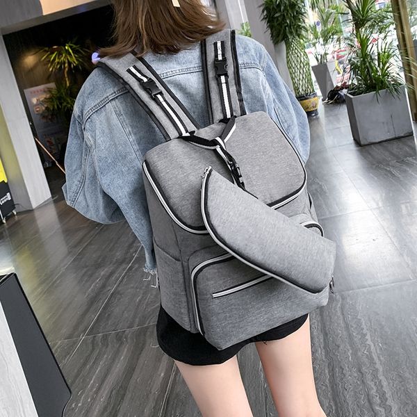 

zxseh usb mummy diaper bottle backpack multi-function bottle mother and mother and baby bag large capacity diaper bag baby carriage backpack, White