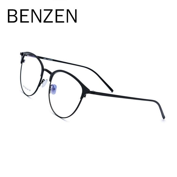 

benzen pure b titanium glasses frame men square prescription eyeglasses women eyewear vintage myopia optical spectacles 5139, Black