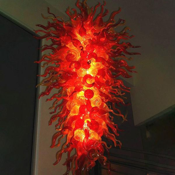 

modern pendant lights large murano glass chandelier 60 inches high led lights red shade 100% hand blown glass chandeliers