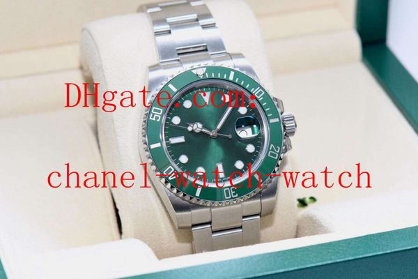 

luxury stainless steel v7 2813 automatic movement men's watches green dial and ceramic bezel 40mm 116610 sapphire mens watches box/pape, Slivery;brown