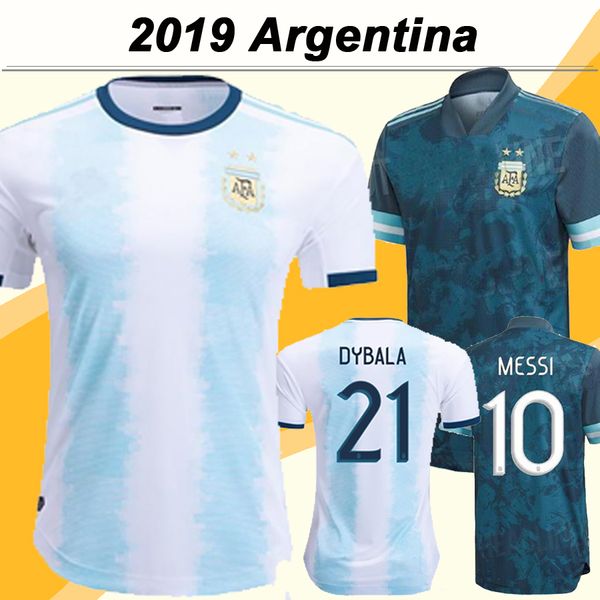 

2019 argentina national team messi di maria higuain mens soccer jerseys dybala home away football shirts aguero short sleeve uniforms, Black;yellow