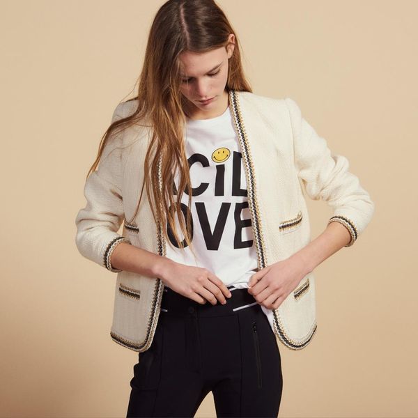 

women suit 2019 spring and summer color matching thick short coat, White;black