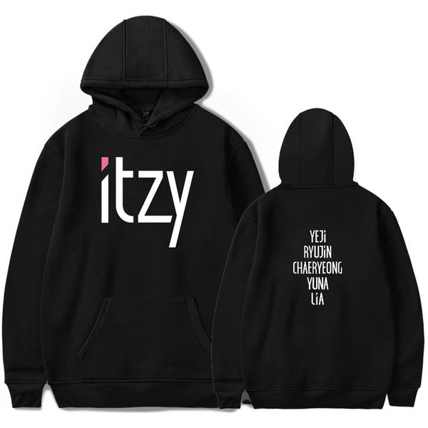 

2019 new arrival itzy hoodies men women casual pullover streetwear sweatshirt xxs 4xl hombre male hoodie women, Black