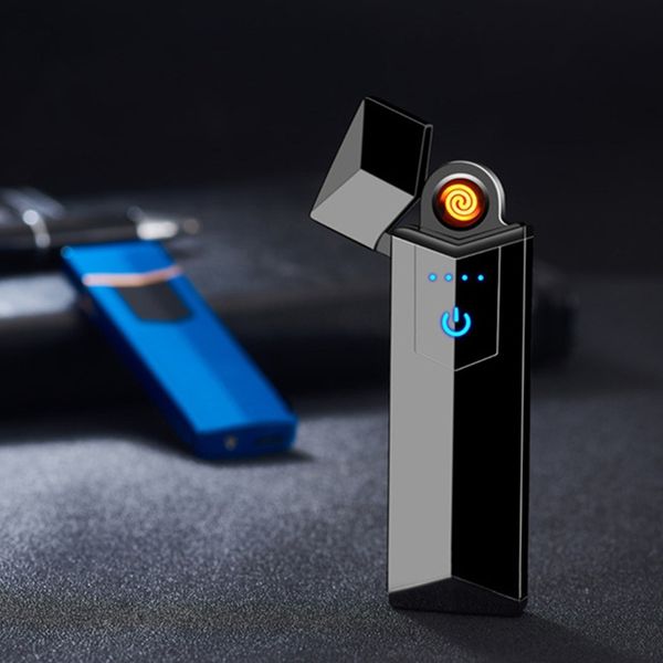 Forma colorida de diamante de diamante USB Charging Charging Design mais leve para cigarro Bong Fumando tubo de cano de vento portátil inovador tomada de fábrica