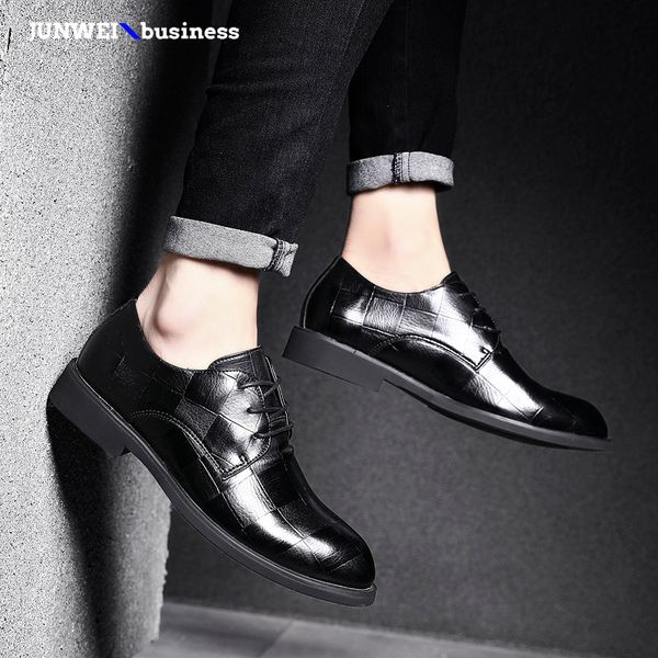

shoes 2019 men oxfords business dress shoes fashion outdoor wedding party social handsome men dress big size 48 l5, Black