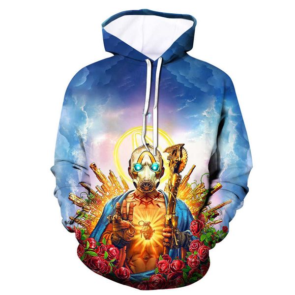 

game borderlands 3 3d printed hoodies autumn men / women singer hooded sweatshirts spring outerwear plus size polluver, Black