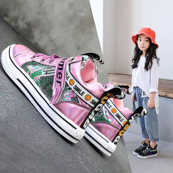 

мальчики весна и осень высокого верха обуви 2019 новых вскользь спортивная обувь девушки моды, Black;red