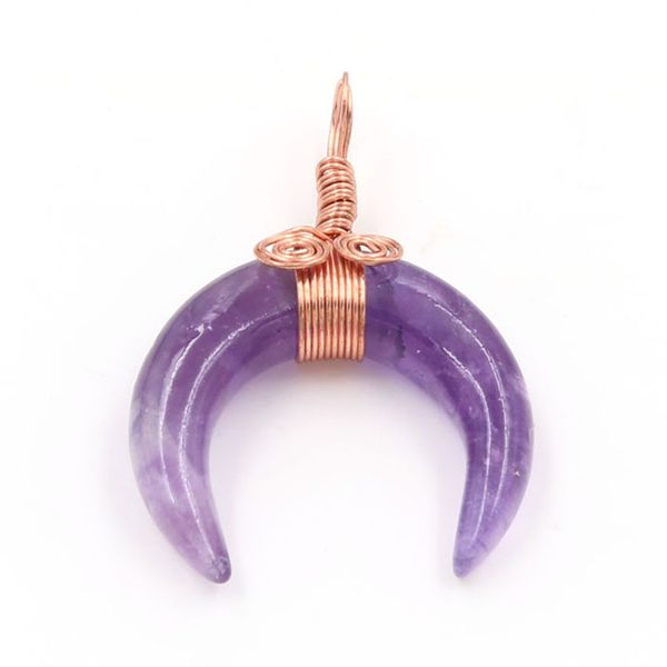 

10 pcs crescent moon black agate pendant blue turquoise stone rose gold plated wire wrap jewelr, Silver