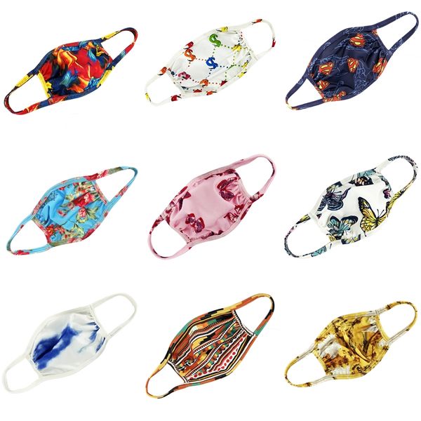 

printed protective mask pm2.5 dustproof child kids face mask flower designer printed washable reusable face mask #143, Black