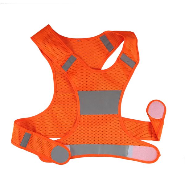

fluorescent yellow orange high visibility reflective vest security equipment night running jogging cycling walking, Black;blue