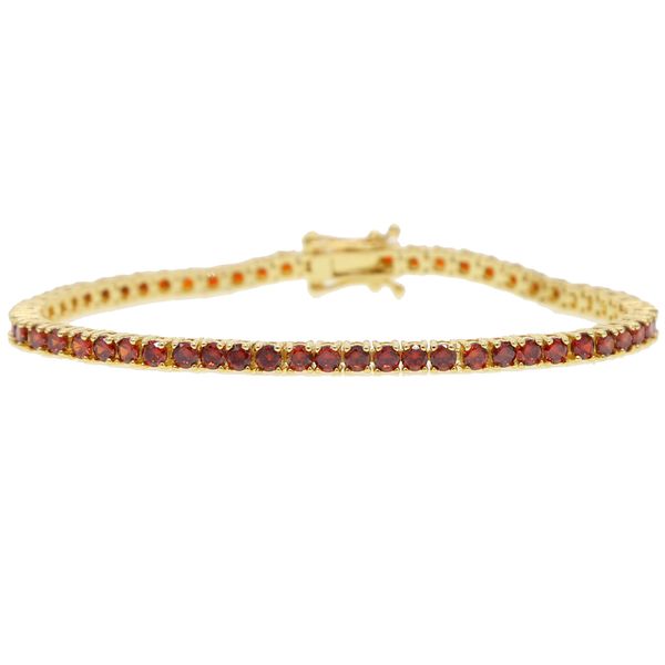2020 Zierliche Boho-Armbänder für Damen und Mädchen, modischer Granatapfel-Rot-Rosa-Armreif-Schmuck, mit Gold gefülltes, einfaches Tennisarmband