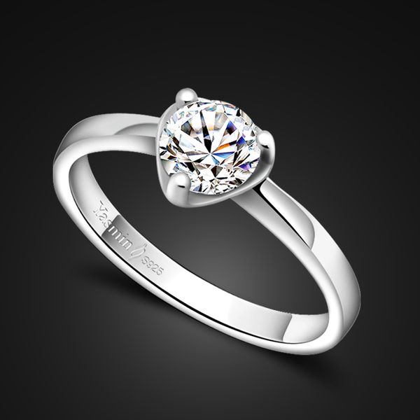 

new classic silver zircon decoration ring silver zircon ring female delicate do manual work is an engagement, Slivery;golden