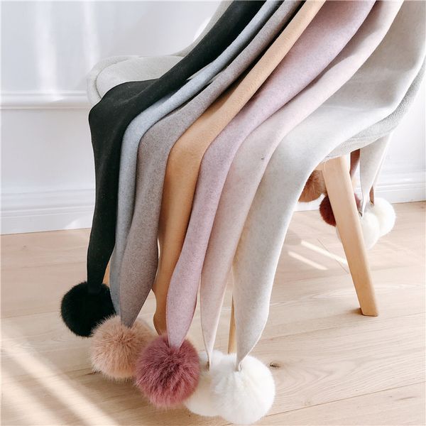

new winter women's korean wild solid color long temperament warm woolen scarf winter thick stainless, Blue;gray