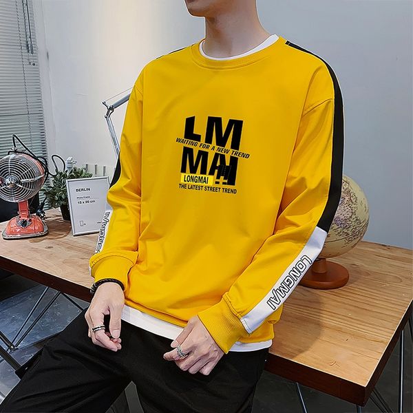 

hoodie fashionable ins autumn fashionable loose men's hoodies & sweatshirts men's clothing student casual round collar long sleeve, Black