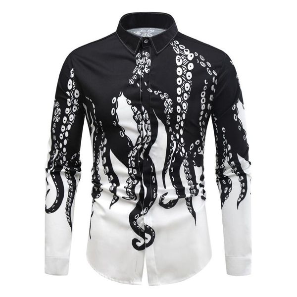 

men's shirt summer long sleeve button print casual cotton and linen slim fit blouse streetwear camisa masculina 2020, White;black