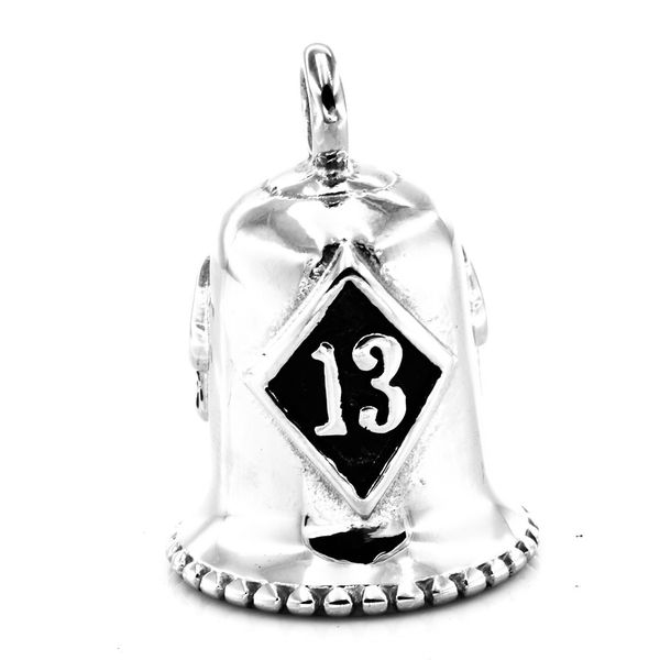 

fanssteel stainless steel men's women's punk vintage jewelry diamond lucky 13 skull rider bell skull biker pendant fsp17w93, Bronze;silver
