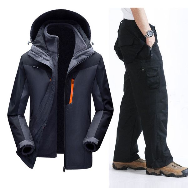 

2017 winter ski suit men's windproof waterproof snowboarding skiing jacket and pants super warm fleece sports clothes set