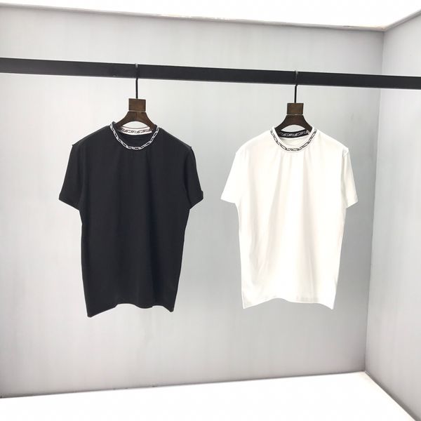 

2020ss весной и летом новый высококачественный хлопок печати короткий рукав круглый шею панель t-shirt размер: m--xl-xxl-xxxl цвет: черный, Black