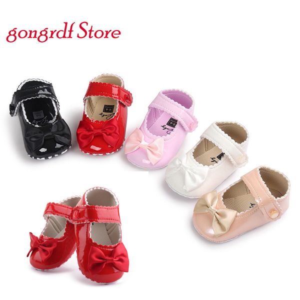 

new cute baby shoes baby girl bowknot leater shoes sneaker anti-slip soft sole toddler girl