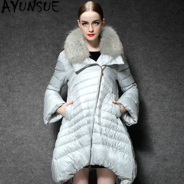 

ayunsue white duck down jacket wome long coats female fashion puffer coat light womens down jackets 2019 yl169111 kj3739, Black