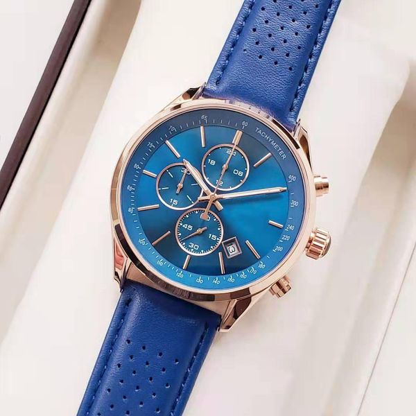 

качественные часы для мужчин 44мм все pointer работы хронограф кварцевые часы кожа boss бизнес водонепроницаемый дизайнер watchbest мужской, Slivery;brown