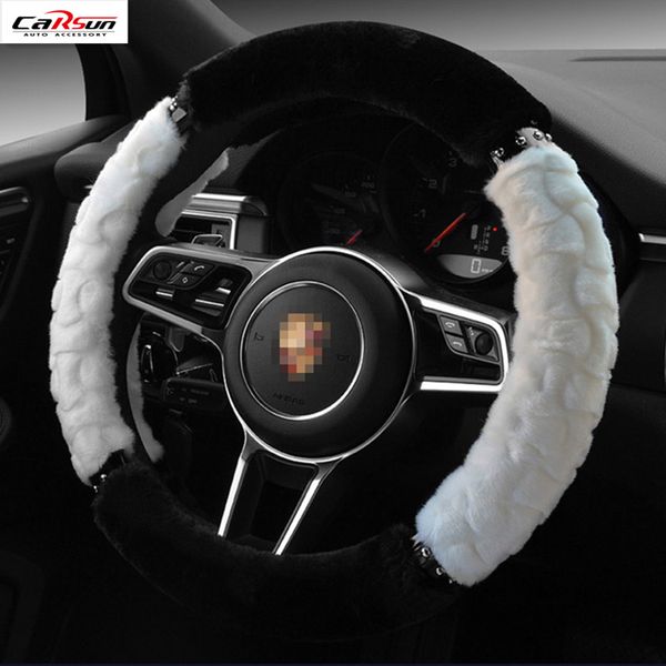 

carsun car steering wheel cover autumn winter steering wheel cover sets plush liu nail winter warm plush covers