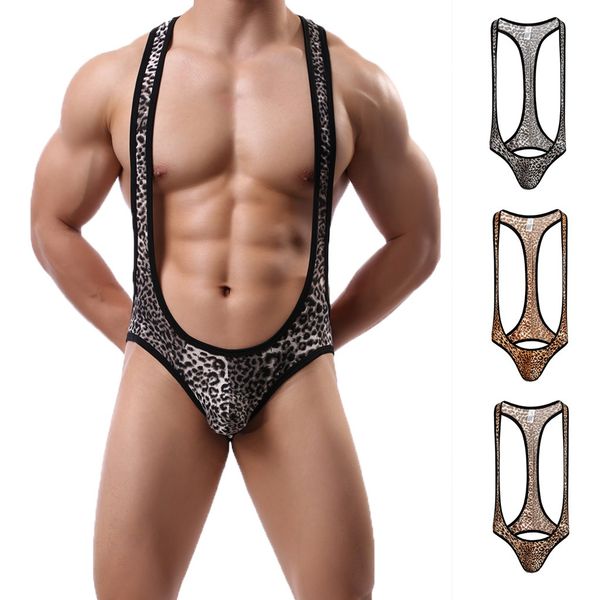 

men porno leopard leather buttock underwear boxer comfortable underpants briefs breathable panties costumes d3, Black;brown