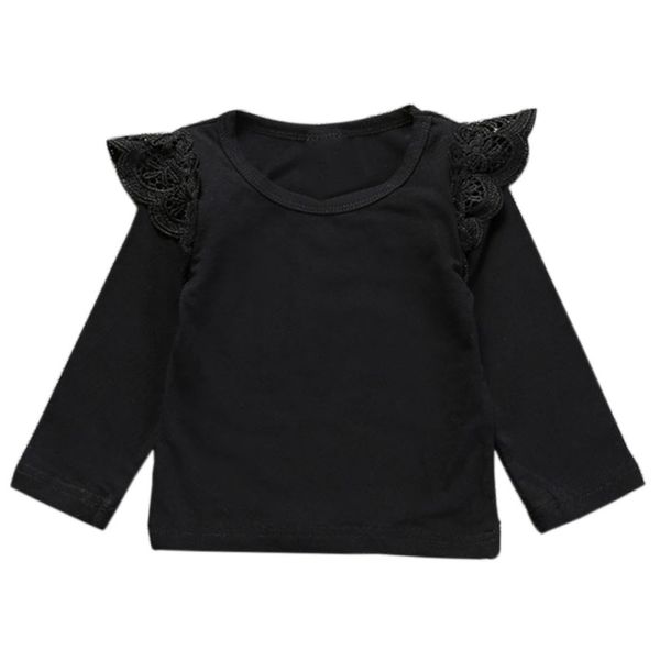 

spring autumn winter lace flying long sleeve angel girl t-shirt baby cotton blend kids girls boys 2018 new, Blue