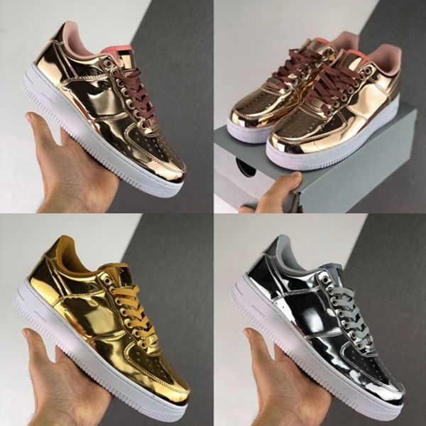 

lunar forced 1 wmns liquid metal sp mens women casual shoes rose metallic silver gold skateborad sneakers running dunk one des chaussures