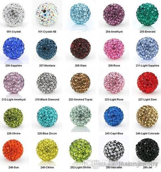 

150pcs/lot 10mm mixed white color micro pave cz disco crystal crystal bead bracelet necklace beads.beads lotrhinestone diy spacer r62