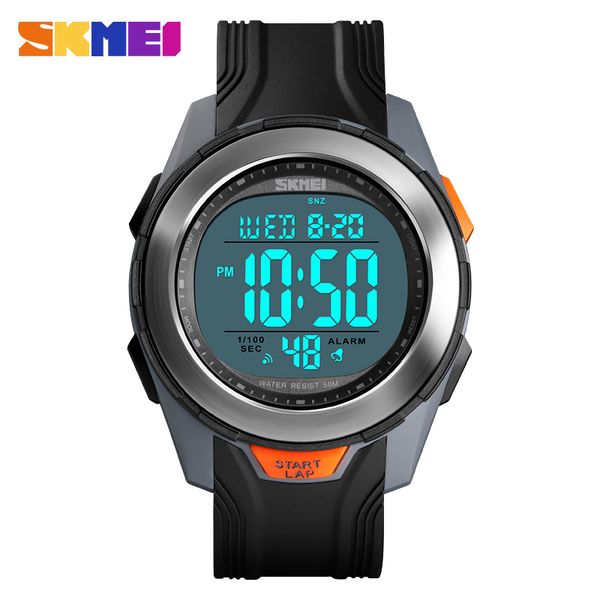 

zk20 fashion watch men multifunction digital watch 50m waterproof alarm clock stainless steel case watches relogio digital 1503, Slivery;brown