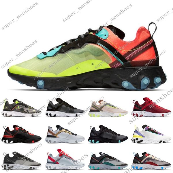 

87 element 55 running shoes for men women triple black sail solar red total orange athletic sport sneakers wholesale #0629003