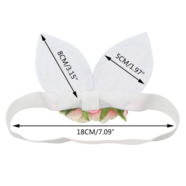 

детские искусственные цветы ткань оголовье милые пасхальные уши эластичная лента для волос gxmb, Slivery;white