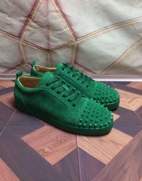 

young men red bottom sneakers low shoes men red sole shoes rantulow orlato green suede sneaker low men trainers flat, Black