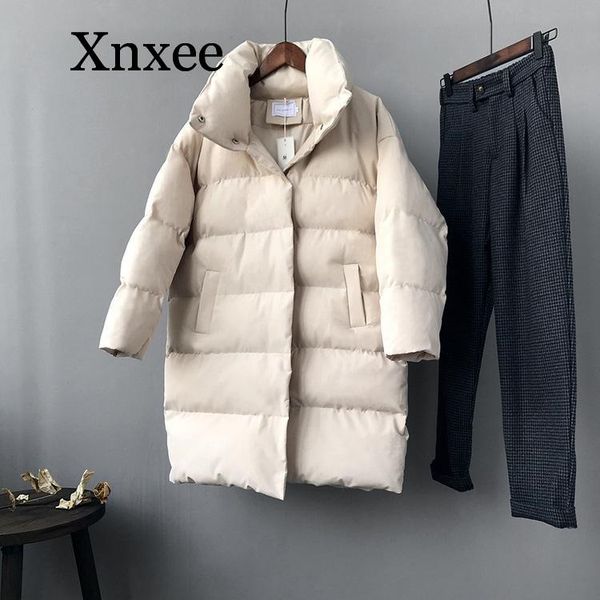 

women winter 2019 outerwear coats female long casual warm jacket parka, Black