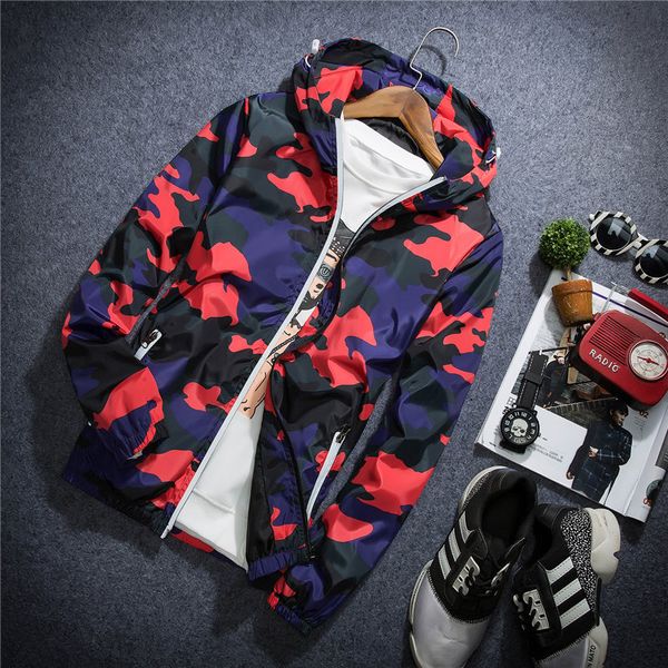 

new jacket casual windbreaker long sleeve mens jackets fashion zipper pocket mens hoodie coat camouflage jackets plus size m-5xl wholesale