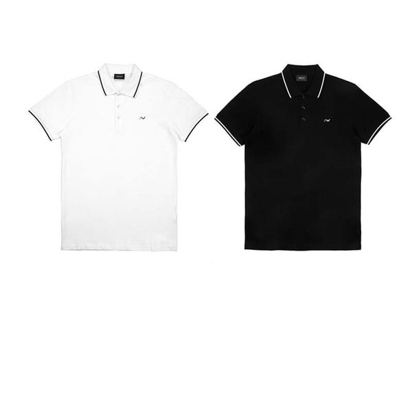 

2020 asian new luxury luxury classic men's lapel short sleeve (explosion), black, white, size m  xl xxl, White;black