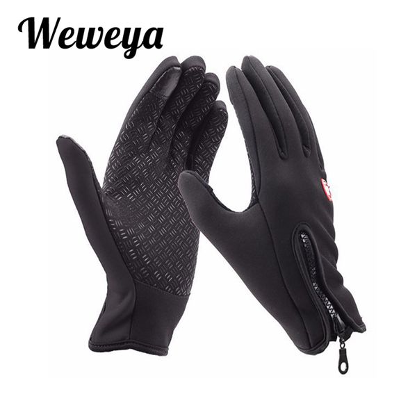 

weweya 2017 classic black winter men glove windproof gloves warm gloves for women, Blue;gray