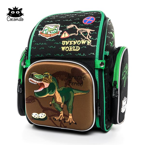 

cocolimo dinosaur design primary school bag for boys children orthopedic school bag backpack girls fairy mochila escolar green y190530