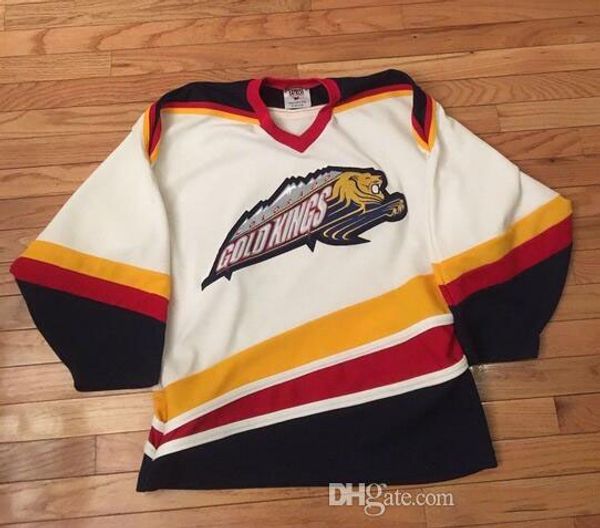 

size xxs-6xl retro vintage colorado gold kings hockey jersey embroidery stitched customize any number and name jerseys, Black;red