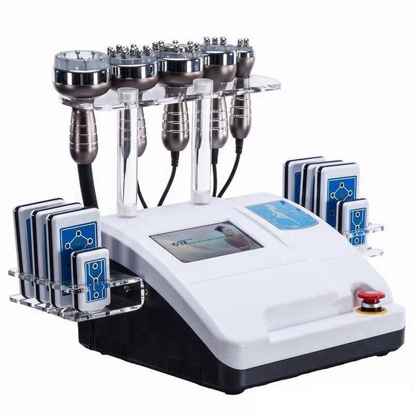 6 IN 1 Ultraschall-Kavitations-Schlankheitsmaschine 8 Pads 650NM Lipo-Laser-Fettabsaugung Vakuum RF-Hautverjüngung