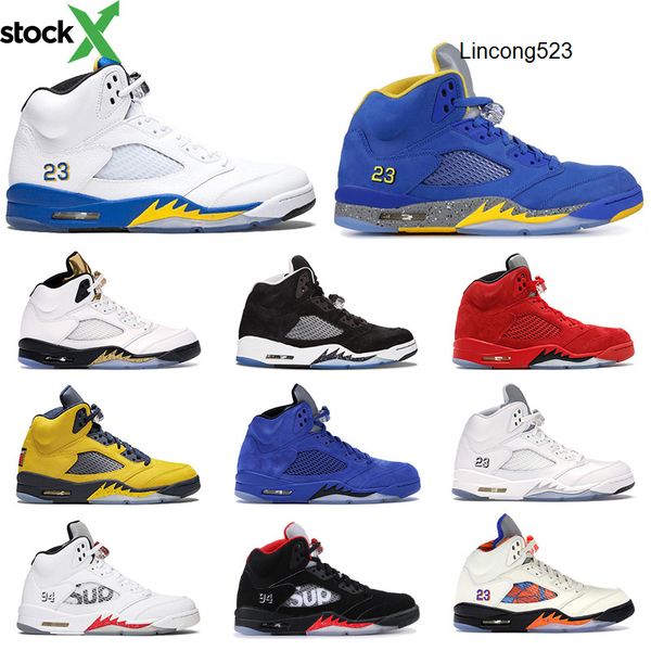 

wholesale 5s basketball shoes for men 5 ice blue laney michigan desert camo blue suede fire red fresh prince mens sports sneakers, Black