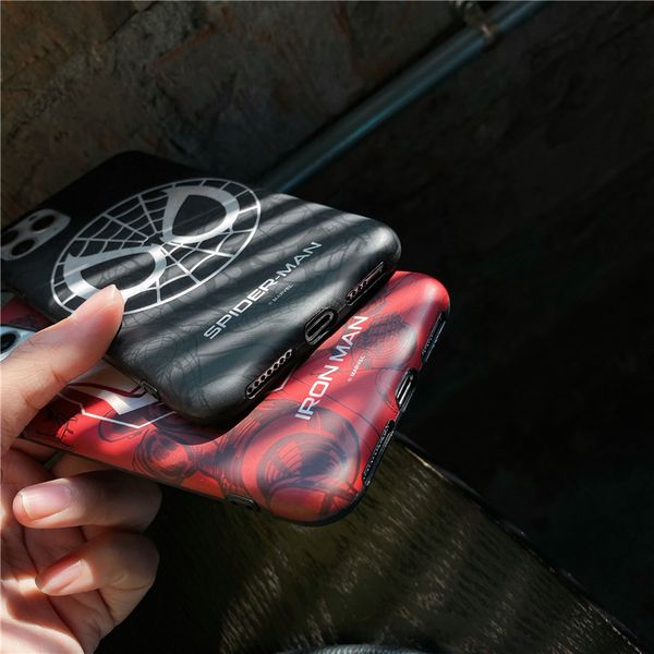 

fashion marvel case for iphone x 11 pro xs max xr 8 7 6 6s plus phone cover soft matte 3d silicon iron man spiderman avengers coque case