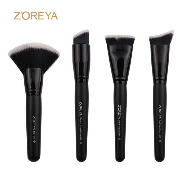 

makeup set 4 man made fiber black wooden handle beauty tools