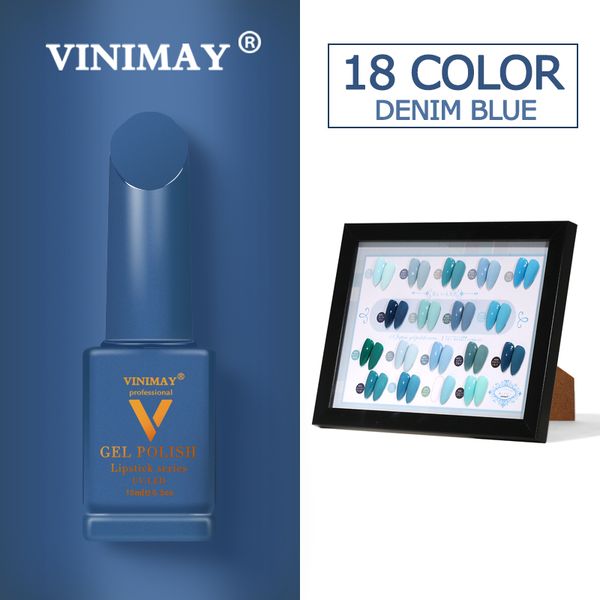 

vinimay 18 color set jeans blue gel nail polish varnish nail uv soak off gellak gelpolish primer manicure nails gel lacque, Red;pink
