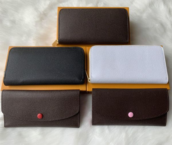 

wholesale 6 colors fashion single zipper men women leather wallet lady ladies long purse with orange box card 600177, Red;black