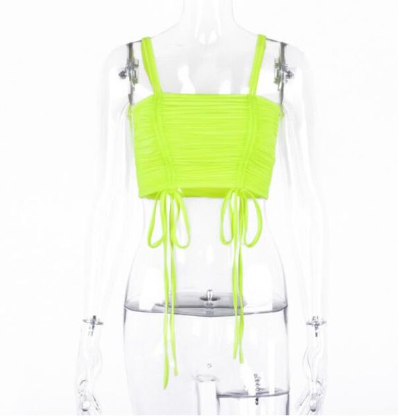 

new women's fluorescent color short crease slim vest, White