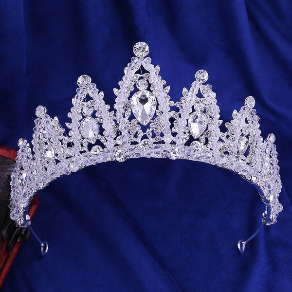 

jewel headband crystal queen accessories for women wedding crown king hair hoop gift of choicf friend diadema niÃ±a boda, Golden;white