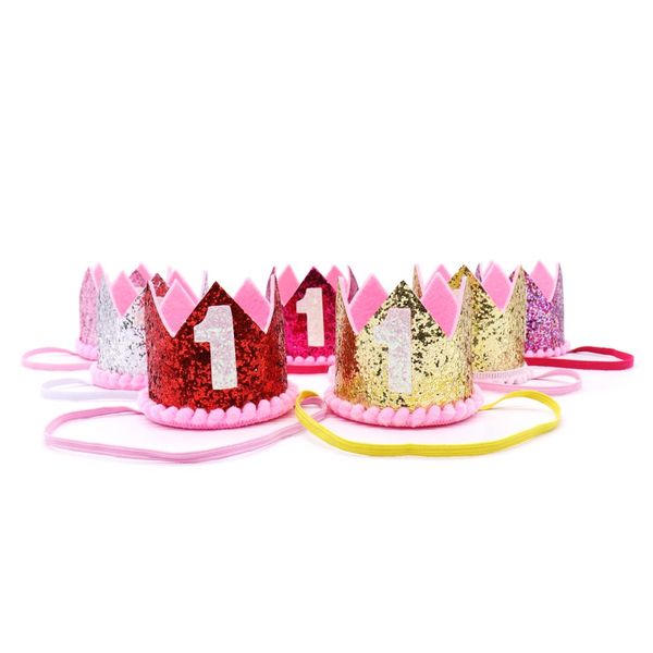 

birthday party crown baby first birthday decoration crown hat one years old headwear girl/boy p props party diy decorations