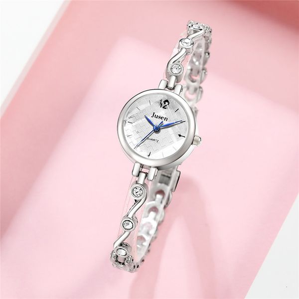 

charm women bracelet watches quartz for pink design creative ladies dress clock, Slivery;brown